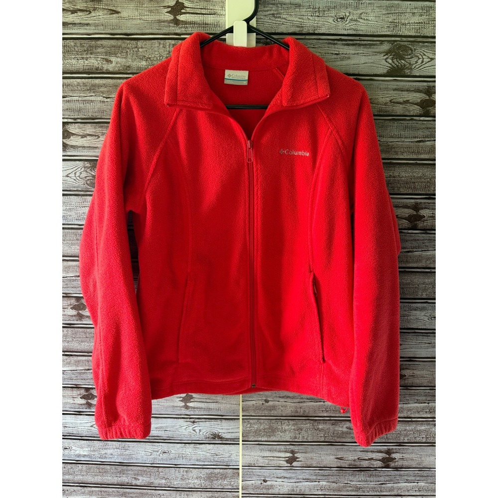 Columbia Women's Benton Springs Full Zip Fleece Jacket‎ Size Medium Red Outdoor